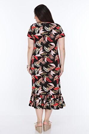 Kısakol Uzun Büyük Beden Elbise 10D-1010