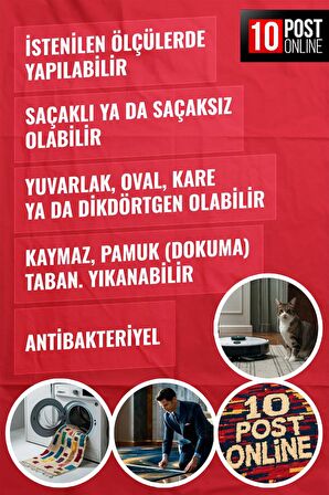 Klasik Salon Halısı Ekru Yolluk Kaymaz Yuvarlak Oval Kesme İnce Yıkanabilir Halı