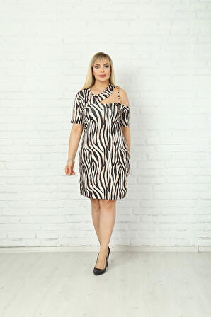 Kadın Büyük Beden Likralı Elbise Iç Göstermez