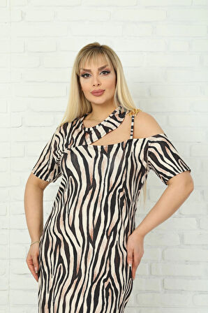 Kadın Büyük Beden Likralı Elbise Iç Göstermez