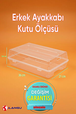 10 LU SET ŞEFFAF 5 ERKEK-5 KADIN AYAKKABI SAKLAMA KUTUSU-AYAKKABI DÜZENLEYİCİ 