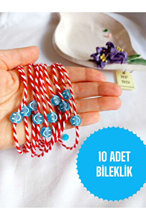 10 ADET MAVİ BONCUKLU MARTENİÇKA BİLEKLİK ŞANS ARKADAŞ SEVGİLİ EŞ ÇOCUK HEDİYE BAHAR BİLEKLİĞİ