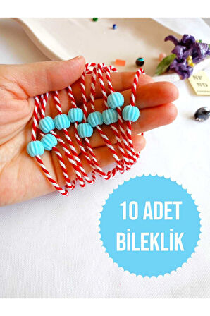 10 ADET MAVİ BONCUKLU MARTENİÇKA BİLEKLİK ŞANS BEREKET ARKADAŞ SEVGİLİ EŞ ÇOCUK HEDİYE BAHAR