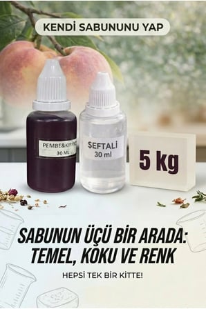 5 KG Şeffaf Sabun Bazı Pembe Kırmızısı Boya Şeftali Esanslı Şeffaf Sabun Bazı