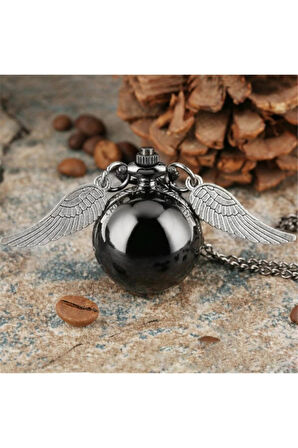 Snitch Siyah Kanat Saat Kolye Model 2