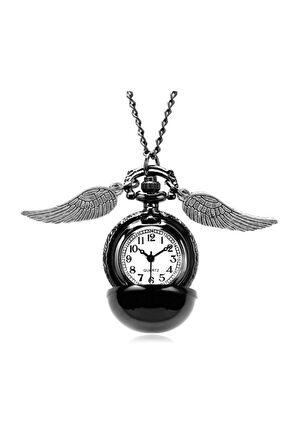 Snitch Siyah Kanat Saat Kolye Model 2