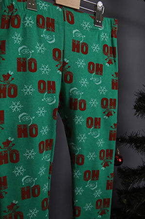 Noel Desenli Kız Tayt