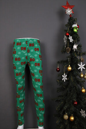 Noel Desenli Kız Tayt