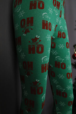 Noel Desenli Kız Tayt