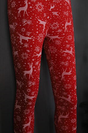 Noel Desenli Kız Tayt