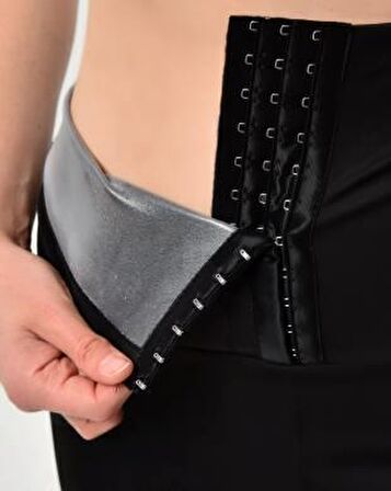 SAUNA SUIT Agraflı Şort Ekstra Yüksek Bel 3 Kademeli Maksimum Terleten
