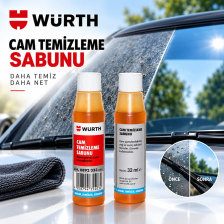 WÜRTH KONSANTRE CAM TEMİZLEYİCİ 32ML (10 ADET)