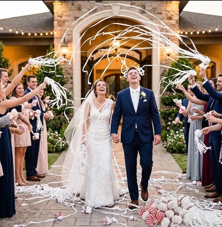 10 Adet Beyaz Düğün Konfeti - Gelin Damat Çıkışı, Nikah ve Düğün Törenleri, Organizasyon için Kağıt Konfeti Süsü
