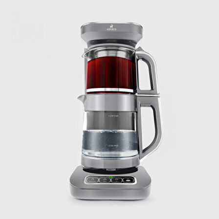 Karaca Robotea Pro 4 in 1 Konuşan Cam Çay Makinesi Cool Gray