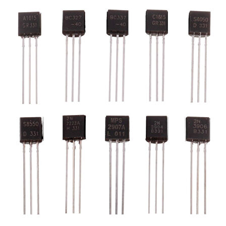 200 Adet Transistör Seti Kutulu 10 Tip Npn Pnp To-92 Bc327 Bc337 Bc517 Bc547 Bc548 Bc549 Bc550