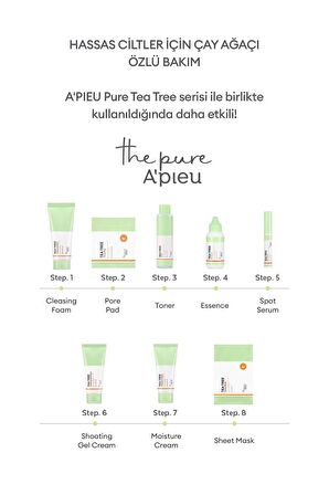 Yağlama ve Sivilcelenme Eğilimli Ciltler İçin Gözenek Bakım Pedi A'PIEU The Pure Tea Tree Pore Pad
