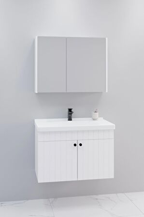 Avien 80 Cm Banyo Dolabı Bgn Aynalı  - Boy Dolap Hariç
