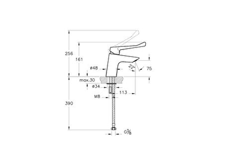 Artema Solid S A42484 Lavabo Bataryası, Özel İhtiyaç, Krom