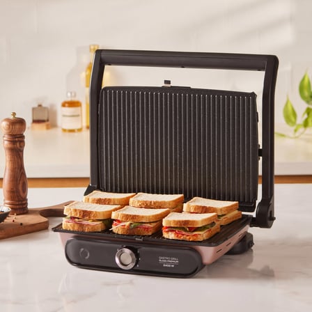 Karaca Gastro Grill Glass Premium 2400W Döküm Tost ve Izgara Makinesi Rosegold