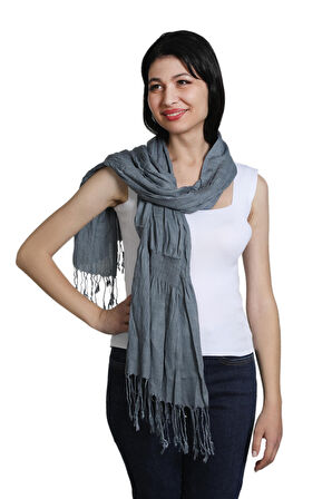 Antrasit Rengi Eşarp Şal Pamuklu Polyester Eşarp Şal