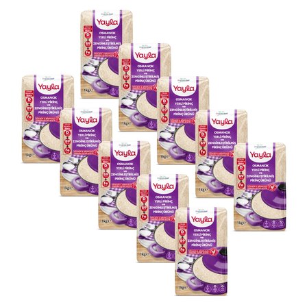 Yayla Osmancık Yerli Pirinç ve Zenginleştirilmiş Pirinç Ürünü (D+B9+Fe) 1 kg x10