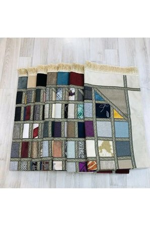 Kırkyama Patchwork Astarlı Kadife Çeyizlik Hediyelik Seccade 10 ADET KARIŞIK RENK