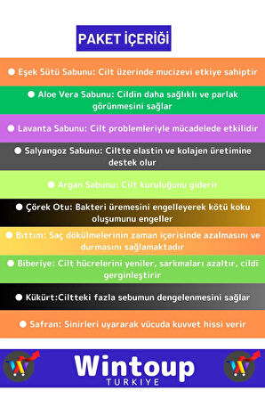 %100 Doğal Üretim 10 Farklı Cilt Sat Vücut Yüze Etkili Bitkisel Organik Sabun Seti