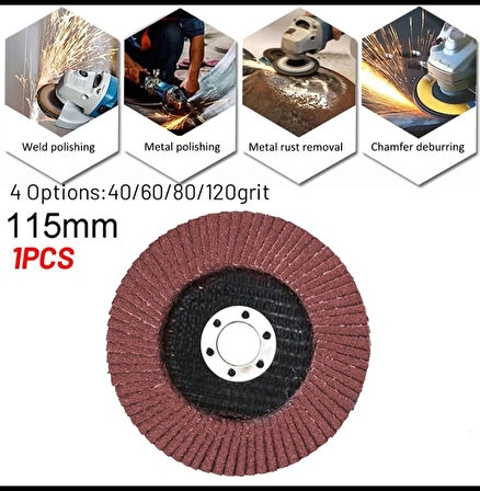 Avuç Taşlama Makinesi İçin 115mm 10 Adet Yaprak Zımpra 10lu Flap Disk Alüminyum Oksit Aşındırma
