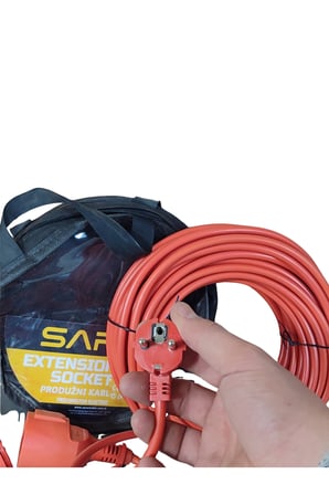 KLC 30 Mt Uzatma Kablosu 3x2.5 Mm Ev Tipi Topraklı Cca Kablolu Tekli Grup Fiş Priz Kapaklı Monofaze