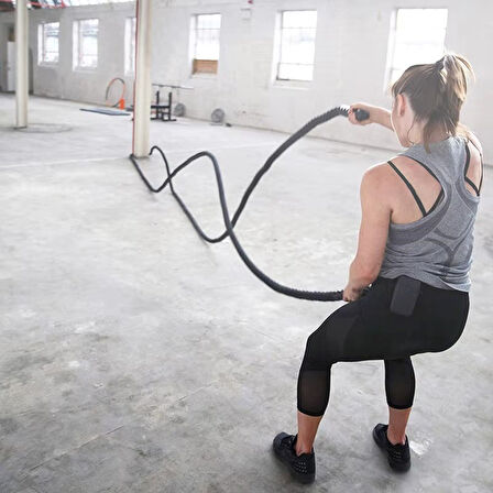 Crossfit Halatı 10  Metre - 38 mm Battle Rope Dayanıklılık Ve Güç Antrenmanı Ekipmanı