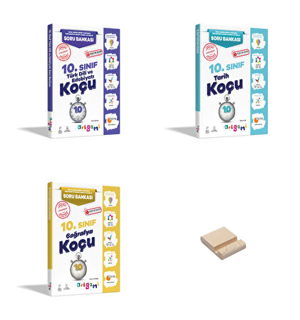 OPTİMAR 10. Sınıf Edebiyat Tarih Coğrafya Soru Bankası 3lü Set + Telefon Standı