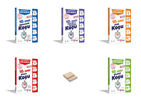 ORİGAMİ 10. Sınıf Matematik Edebiyat Fizik Kimya ve Biyoloji Soru Bankası 5li Set + Telefon Standı