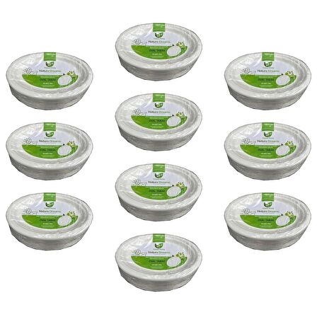 Roll-Up Nature Ekolojik Karton Kağıt Tek Kullanımlık Oval Tabak - 20x26 Cm. - 50 Adetlik 10 Paket