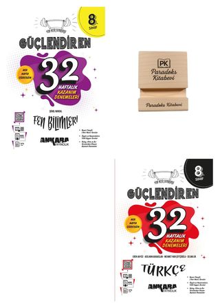 Ankara LGS 2027 8. Sınıf Fen Bilimleri ve Türkçe Haftalık Kazanım Denemeleri + Telefon Standı