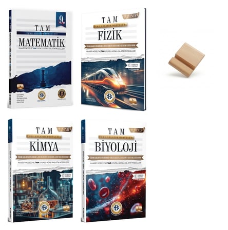 9. Sınıf Matematik Fizik Kimya ve Biyoloji 4lü Set Bilgi Sarmal Anlatım Modülleri + Telefon Standı
