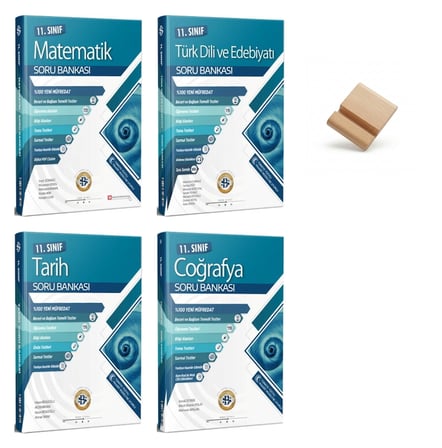 11. Sınıf Matematik Edebiyat Tarih ve Coğrafya 4lü Set Bilgi Sarmal Soru Bankası + Telefon Standı
