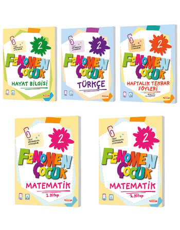 Fenomen 2. Sınıf Matematik Türkçe Hayat Bilgisi ve Haftalık Tekrar Föyleri 5li Set