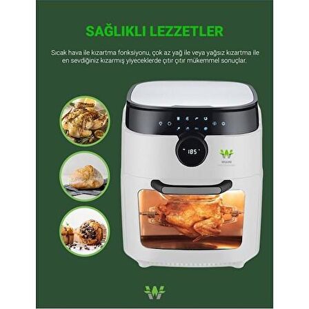 Wiami Air Fryer 12 Litre Beyaz Oven Akıllı Fritöz Teşhir