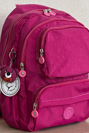Nemo Bags Fuşya Sırt Çantası Okul Çantası Laptop ve Seyahat Çantası Su Geçirmez Spor Çanta