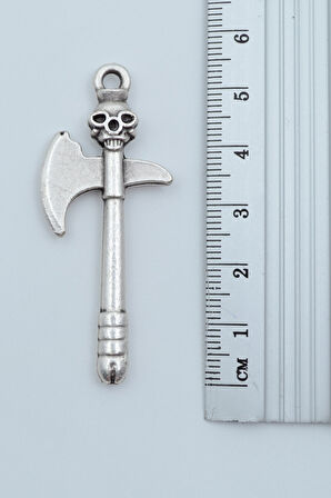 3'lü Kuru Kafa Balta Peaky Blinders Jilet As Kağıt Gümüş Kaplama Kolye Seti