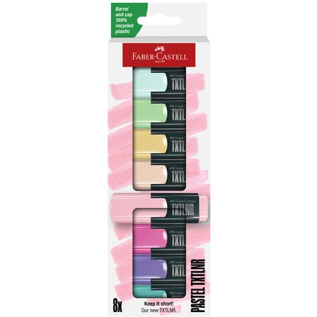 Faber-Castell Textliner Fosforlu Kalem Pastel 8'li Çok Renkli