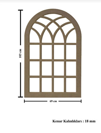 Ahşap MDF Boyanabilir Dekoratif 4 lü Duvar Aynası