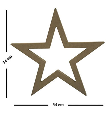 Boyanabilir Ahşap MDF Yıldız Temalı 4 lü Dekoratif Obje - Süs