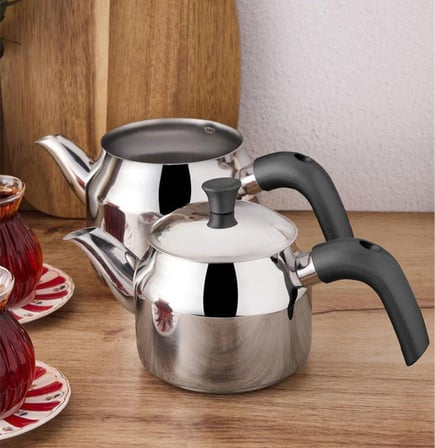 Çetcook Elit Siyah Bakalit Kulp Küçük Boy Çaydanlık