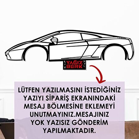 Veraart Işıklı Kişiselleştirilebilir Araba Temalı Tablo Lamborghini Dekoratif Gece Lambası 80 cm