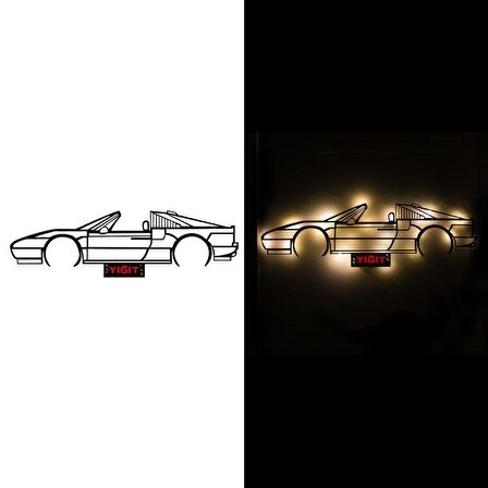 Veraart Işıklı Kişiselleştirilebilir Araba Temalı Tablo Ferrari Dekoratif Gece Lambası 100 cm