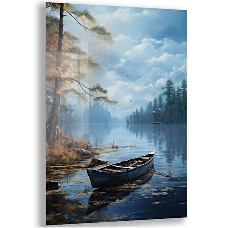 Doğa Manzaralı Cam Tablo - Karışık - Dikey Motif 01-044