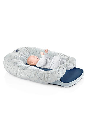 Babyjem 5 Fonksiyonlu Anne Yanı Yatağı & Emzirme Minderi Lacivert Outlet