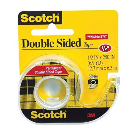 Scotch 136 Double Sided Çift Taraflı Astarsız Bant Kesicili 12mm X 6,t 136yeni