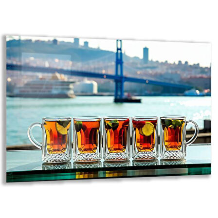Doğa Manzaralı Cam Tablo - İstanbul - Yatay Motif 02-011